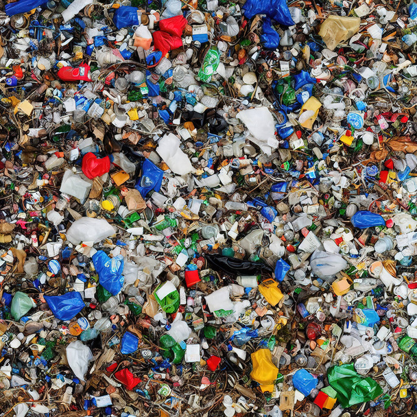 Imagen de marco completo de la basura doméstica tomada directamente desde arriba - Foto, imagen