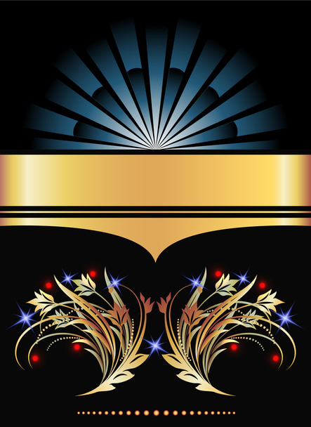 Background with golden ornament - Вектор,изображение