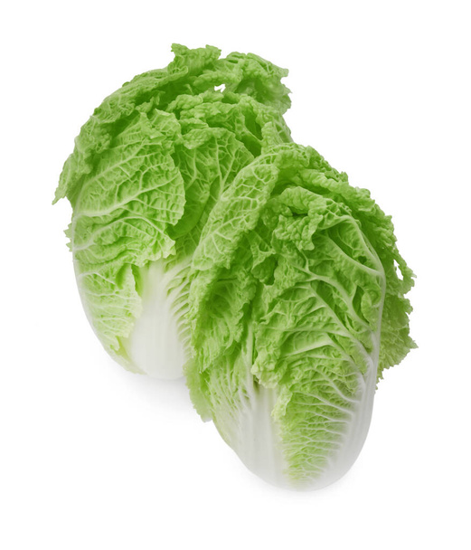 Fresh tasty Chinese cabbages on white background - Fotó, kép
