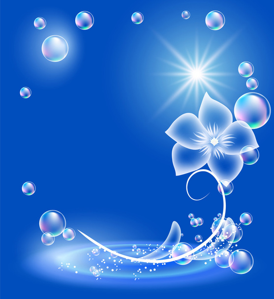 Drops and flower - Vector, Image