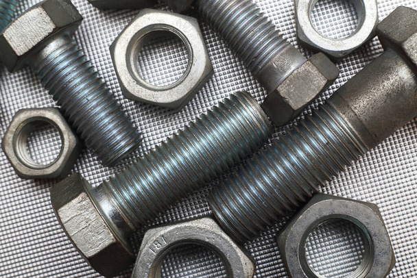 bolts and nuts close up - Photo, Image