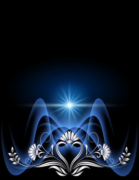 Background with silver ornament - Vecteur, image