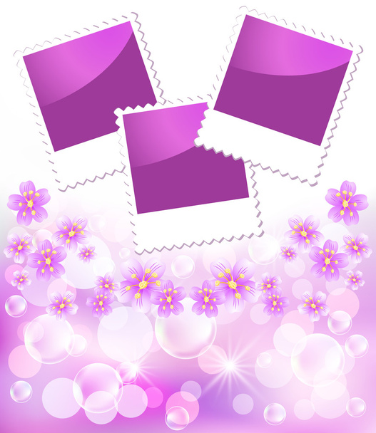 Floral background with photo frame - ベクター画像