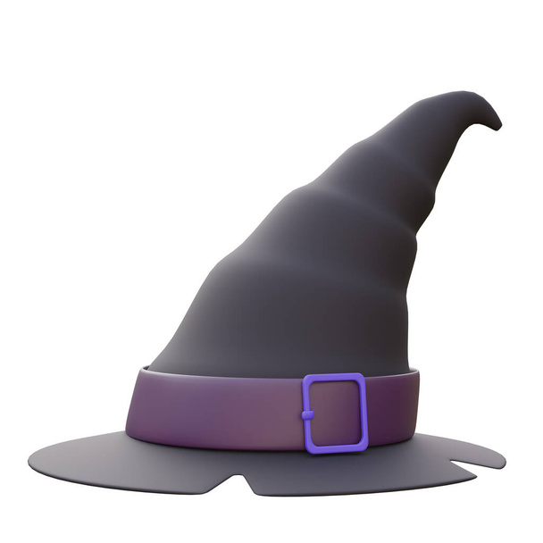 witch hat of Halloween Day isolated white background,3d rendering - Photo, Image