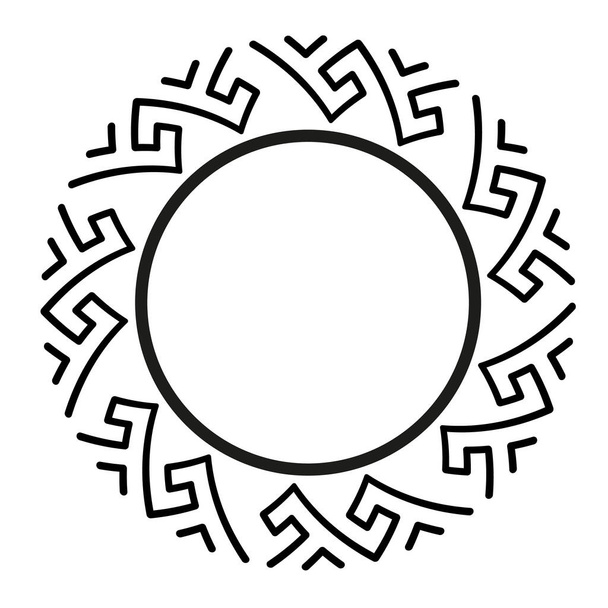 Clé grecque antique motif cadre noir, bordure antique ronde de la Grèce. - Vecteur, image