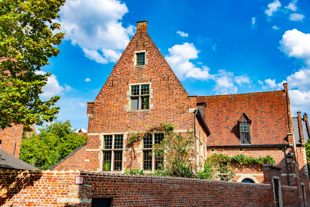 Historical architecture of Great Beguinage of Leuven in the Flemish Region of Belgium - Фото, изображение