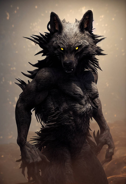 Ilustración de arte conceptual de hombre lobo - Foto, imagen