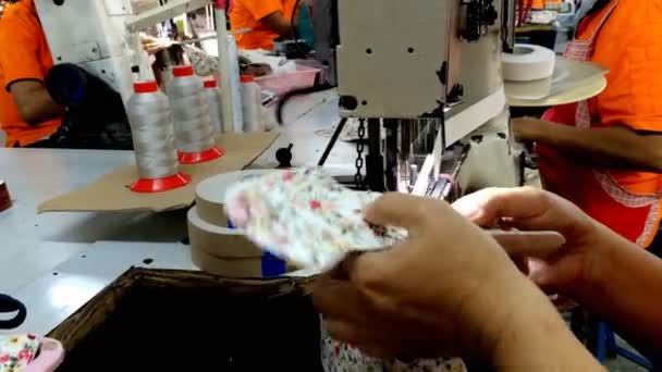 Sewing machine stitching on textile - Footage, Video
