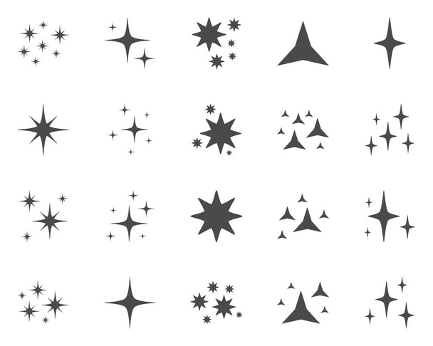 Набор звёзд сверкает, плоский дизайн - Вектор,изображение