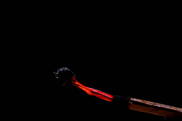 Smoke from burning matchsticks on a black background - Фото, изображение