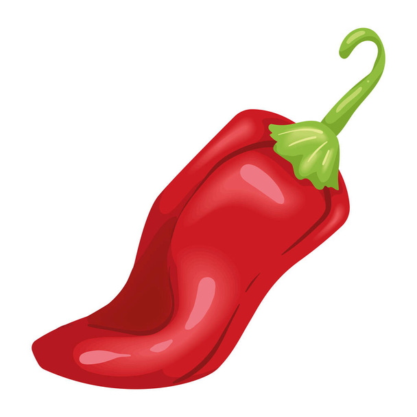 rode chili peper groente icoon - Vector, afbeelding