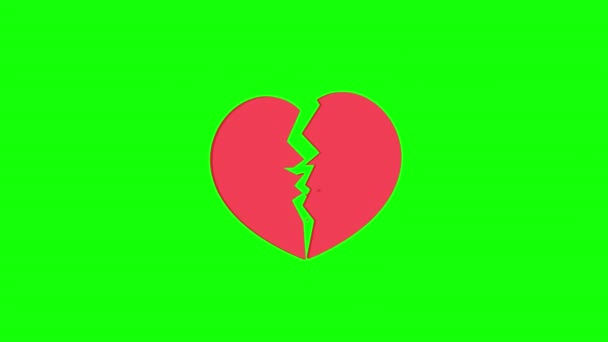 červená láska nebo srdce pop up ikona Animace.Heart Beat Koncept pro Valentýna a Den matek. Láska a city. animace smyčky s alfa kanálem, zelená obrazovka. - Záběry, video