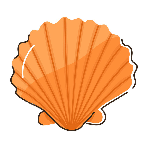 seashell icon. cartoon illustration of shell vector symbol for web - ベクター画像