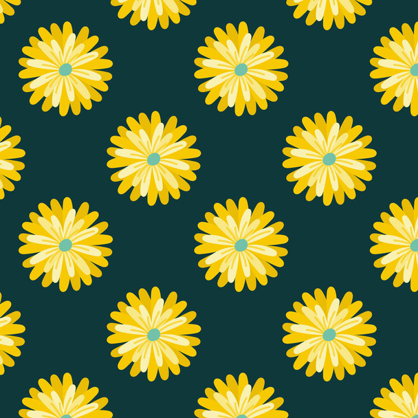 seamless pattern with flowers. vector illustration - Vektör, Görsel