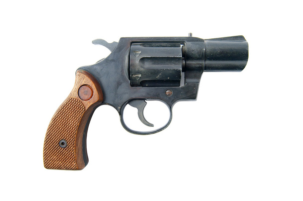 Black Smith & Wesson pistol isolated on the white background - Photo, Image