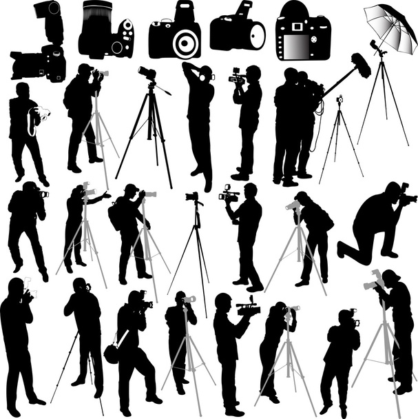 Fotografen en cameraman collectie - Vector, afbeelding
