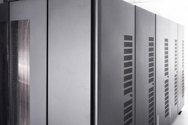 server racks inside datacenter of internet service provider - Valokuva, kuva