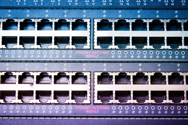 empty etnernet switch panels inside data center - Photo, Image