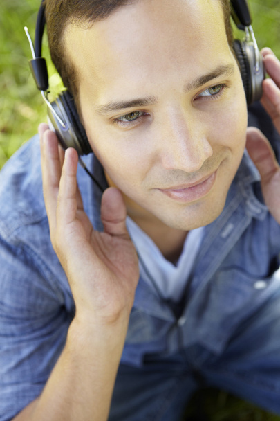 Man wearing headphones - Photo, Image