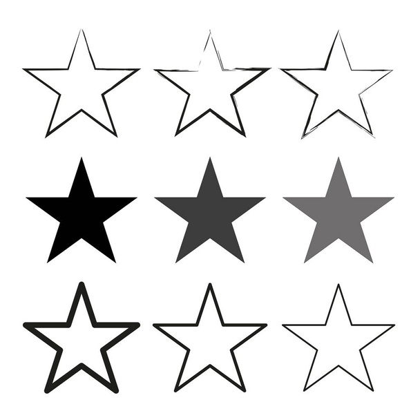 Star brush. Star icon. Shape background. Dirty watercolor pattern. Vector illustration. Stock image. EPS 10. - Vector, Image