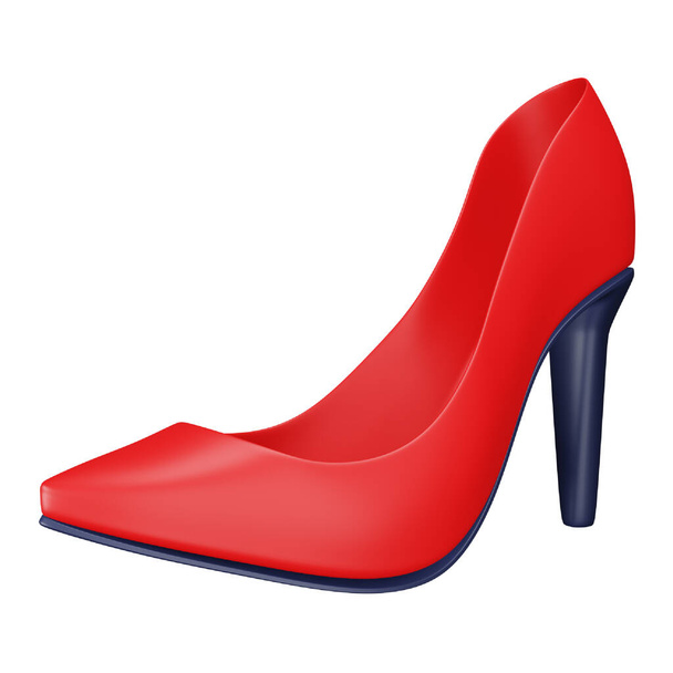 Ladies high heel shoe 3d rendering isometric icon. - Vector, Image