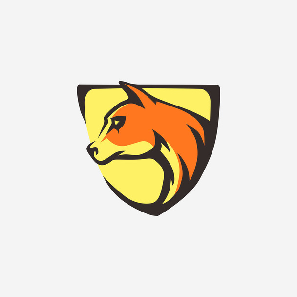 vector illustration of a fox mascot logo - ベクター画像