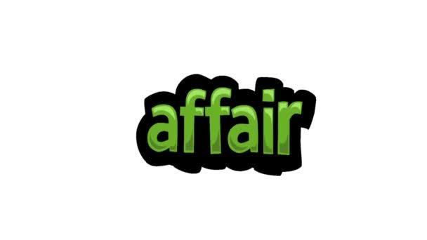 White screen animation video written AFFAIR - Footage, Video