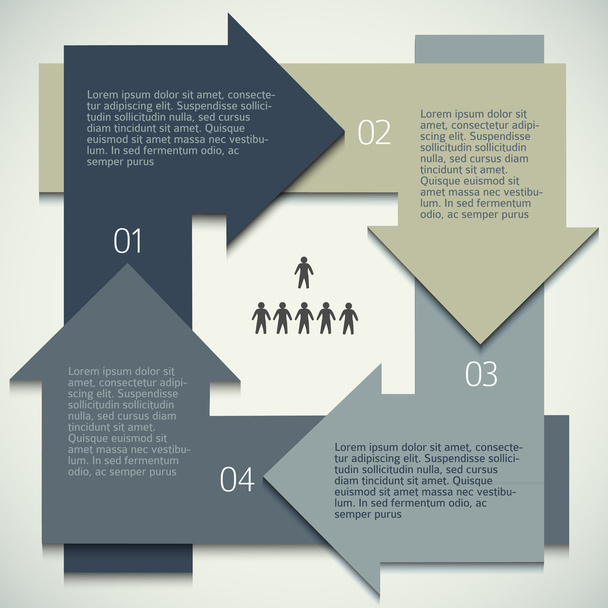Infographics-arrows-circle-business-process-management - Vettoriali, immagini