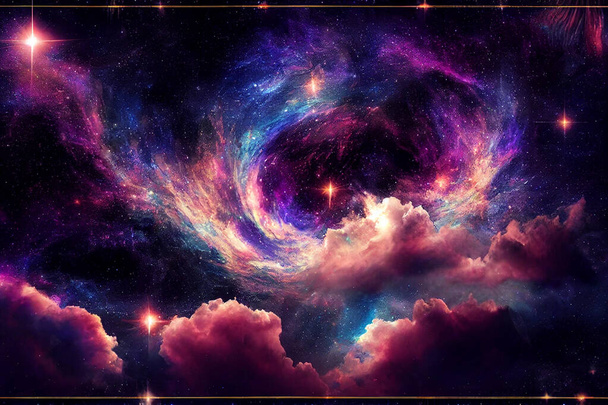 Έναστρος νυχτερινός ουρανός και γαλαξίας με αστέρια και διαστημική σκόνη, στο σύμπαν - Φωτογραφία, εικόνα