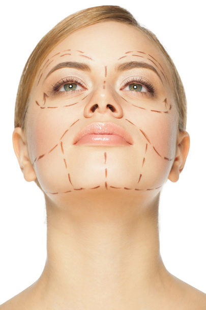 Face before plastic surgery operation - Foto, afbeelding