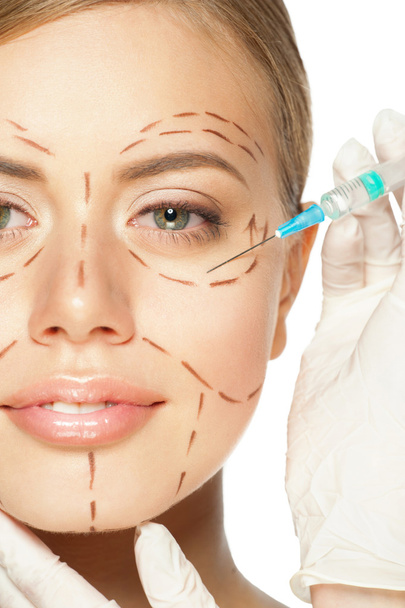 Face before plastic surgery operation - 写真・画像