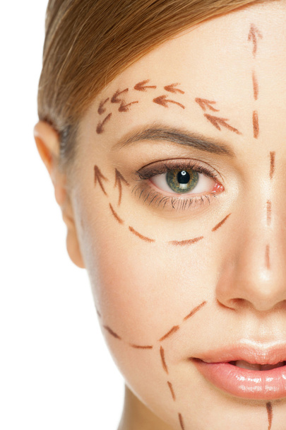 Face before plastic surgery operation - Foto, immagini