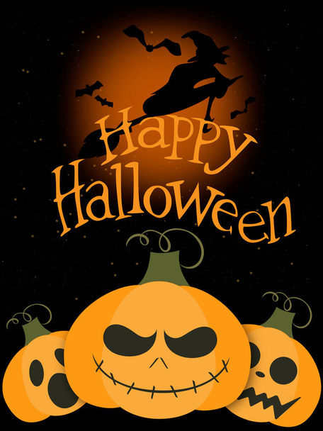 halloween, banner, postcard, pumpkin, halloween, poster, background, witch, halloween, vector - Vecteur, image