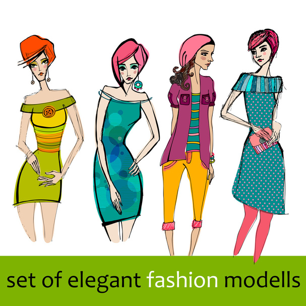 Set di modelli di moda
 - Vettoriali, immagini