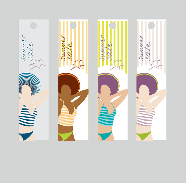 A nyári promóciós kuponokat design - Vektor, kép