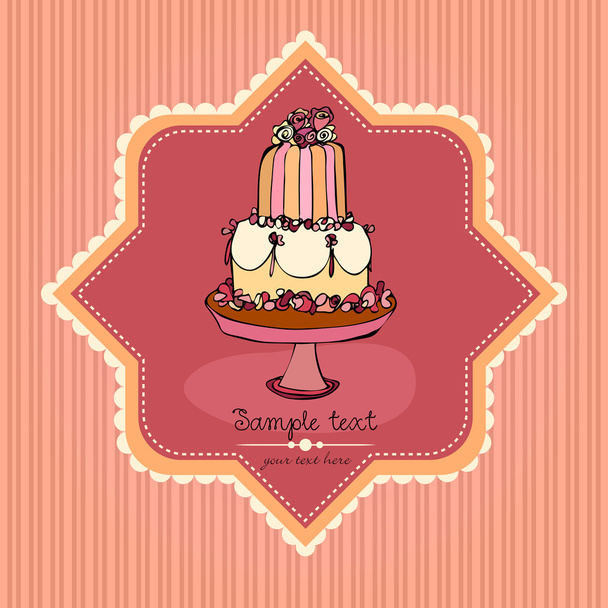 ウエディング ケーキのカード - ベクター画像