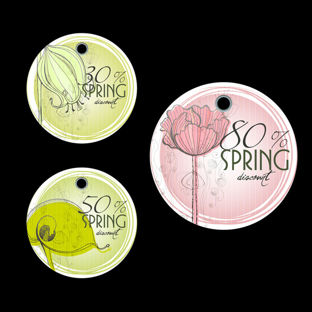 Spring discount tags - Vector, Image