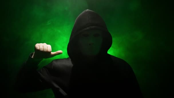Anonymous in mask makes an announcement. - Footage, Video