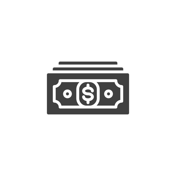 Dollar money bill vector icon. filled flat sign for mobile concept and web design. Cash money glyph icon. Symbol, logo illustration. Vector graphics - Vektor, obrázek