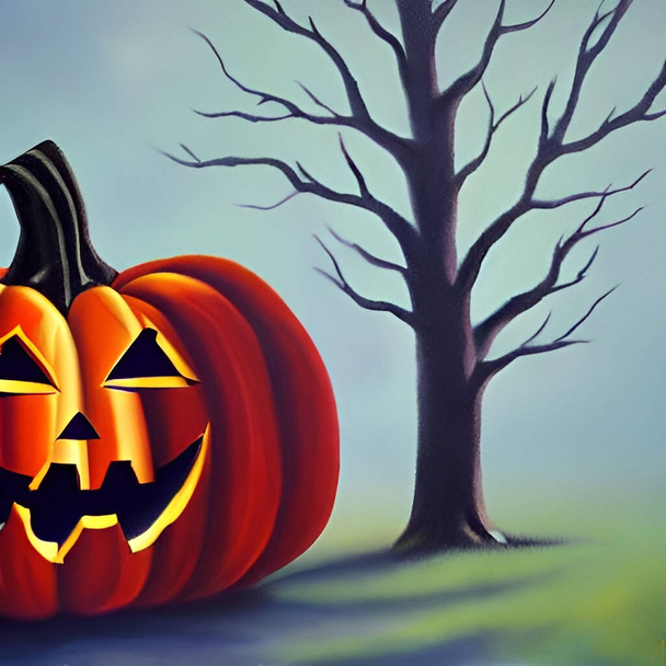 Pelottava Halloween kuvia ja kuvia kurpitsat, kuvitus multimedia sisältöä tai halloween kortti. - Valokuva, kuva