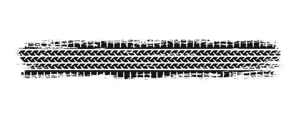 Auto band loopvlak grunge element. Auto en motorfiets band patroon, wiel band spoor. Zwarte bandafdruk. Vector illustratie geïsoleerd op witte achtergrond. - Vector, afbeelding