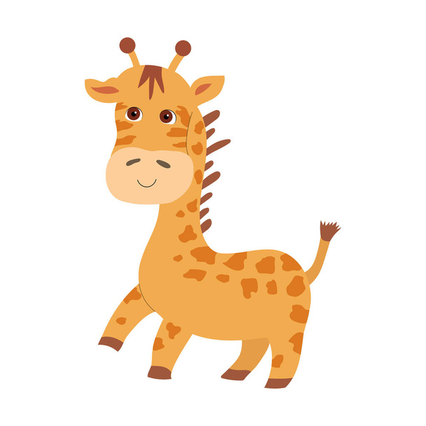 Baby giraffe on a white background. Cartoon vector illustration.   - Vektor, Bild