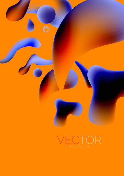 Fluid water drop shape composition abstract background. Vector illustration for banner background or landing page - Vetor, Imagem