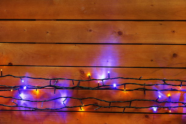 Karácsonyi fények koszorú - Fotó, kép