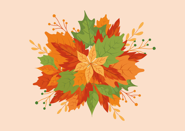 Ősz elesett levelek dekoráció háttér - Vektor, kép