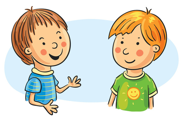 Dva chlapci kreslený mluví - Vektor, obrázek