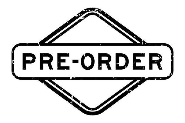 Grunge black pre-order word rubber seal stamp on white background - Vector, Imagen