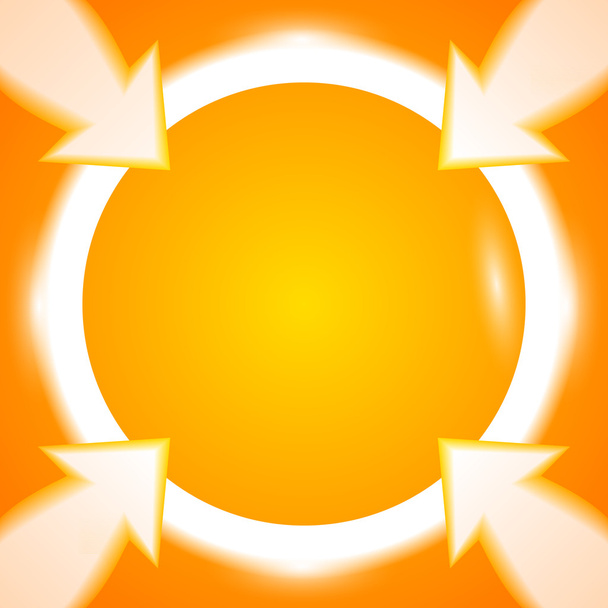 Round-Frame-Pfeile-hell-orange-Hintergrund - Vektor, Bild