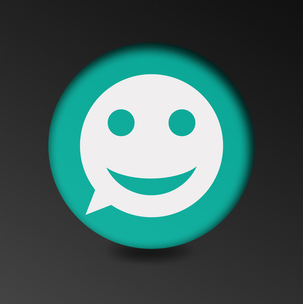 merry face sign icon. Round button speech bubble. - Photo, Image