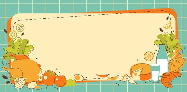 Fondo de comida saludable en estilo retro doodle
 - Vector, imagen